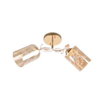 Candelabru ALKA 2, LY-3359, 2xE27, ambra, auriu