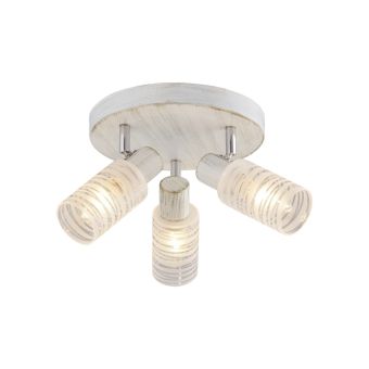 Plafonieră BARRED 3, LY-1028, 3xE14, alb antichizat
