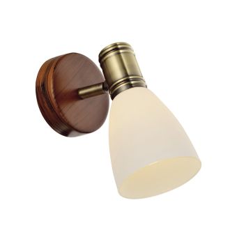 Aplică BISTRO AP1, KL6213, 1xE14, alb, maro, alamă antichizată