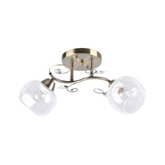 Candelabru CRUSH 2, LY-3194, 2xE27, transparent, bronz antichizat