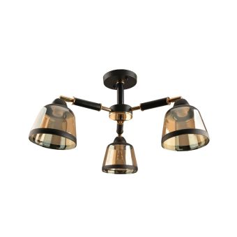 Candelabru DARKISH PL3, KL100037, 3xE27, ambra, negru
