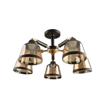 Candelabru DARKISH PL5, KL100038, 5xE27, ambra, negru