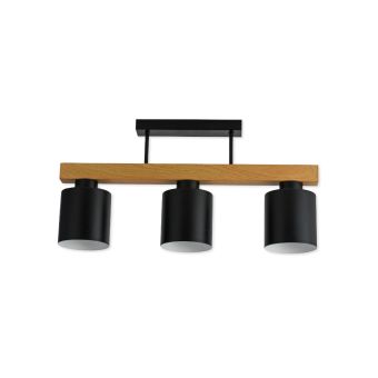 LUSTRĂ ELEMENTA 3 B, KL103029, 3XE27, NEGRU, NATUR
