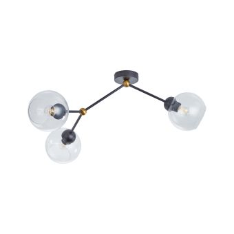Candelabru FLAVOR 3, KL103018, 3xE27, transparent, negru, cupru