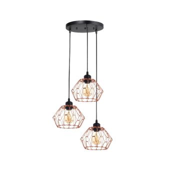 Suspensie FORMOS SP3 R RG, KL113048, 3xE27, auriu roz