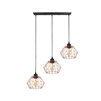 Suspensie FORMOS SP3 RG, KL113046, 3xE27, auriu roz