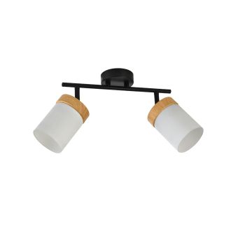 Spot FROSTED AP2, KL162023, 2xE27, negru, natur