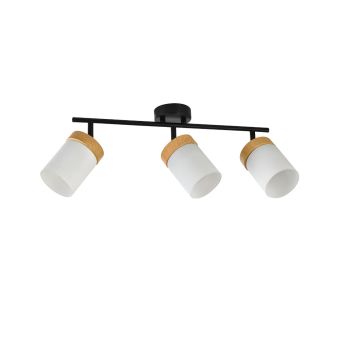 Spot FROSTED PL3, KL163022, 3xE27, negru, natur