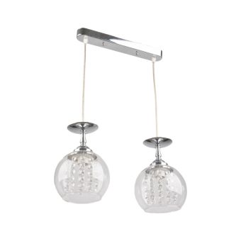 Suspensie GLASS SP2, LY-3316, 2xE27, transparent, crom