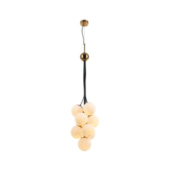 Suspensie GRAPES 10, 109004, 10xE27, alb opal, auriu