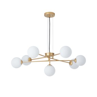 Candelabru HELIA SP7, KL117000, 7xG9, alb opal, auriu