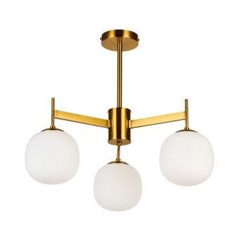 Lustră IMPRESSIVE 3, KL103022, 3xE27, auriu, alb opal