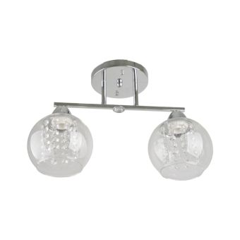 Candelabru KARA 2, LY-3323, 2xE27, transparent, crom