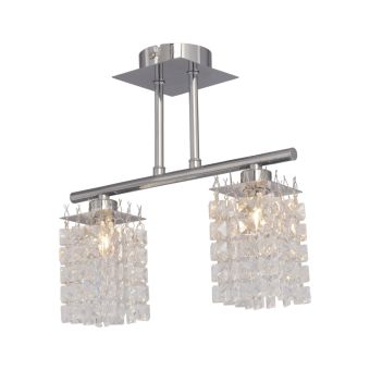 Candelabru KUBO PL2, KL7513, 2xG9, transparent, crom