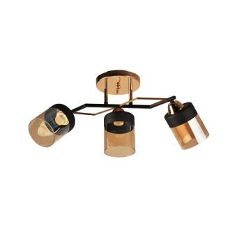 Candelabru LASER 3, LY-3483, 3xE27, ambra, negru