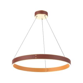 Suspensie LED LEATHER R, 142027, 50W, 3000K, cafeniu, portocaliu
