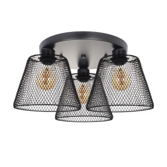 Plafonieră LOANA PL3 R B, KL100100, 3xE27, negru
