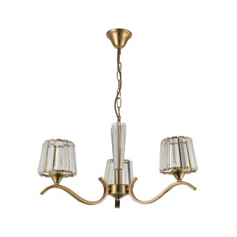 Lustră  LUMA 3, KL103032, 3xE14, transparent, cupru