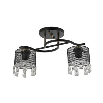 Lustră LUSTROS PL2, KL100084, 2xE27, negru