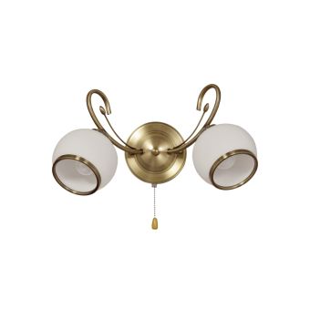 Aplică MALAWI AP2, KL7089, 2xE27, bronz, alb opal