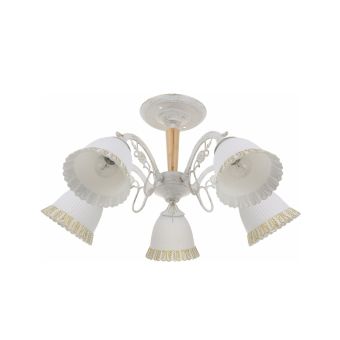 Candelabru MERIDA 5, LY-3455, 5xE27, alb, natur, auriu