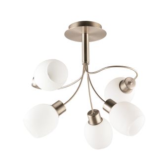 Candelabru MILKY 5, LY-3493, 5xE14, alb, nichel satinat