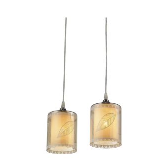 Suspensie NATURA SP2, LY-3237, 2xE27, ambra, alb