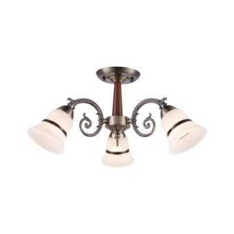 Candelabru NIKY 3, LY-3327, 3xE27, alb, bronz antic, maro