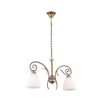 Candelabru NOBILE 2, KL6401, 2xE27, alb, auriu, bronz
