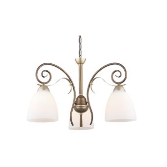 Candelabru NOBILE 3, KL6402, 3xE27, alb, auriu, bronz
