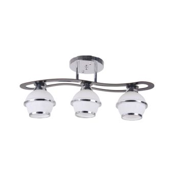 Candelabru ORBIT 3, LY-3073, 3xE27, alb opal, crom, maro