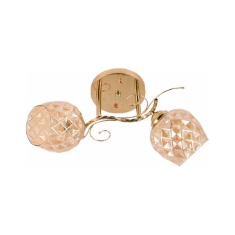 Candelabru ORO 2, LY-3470, 2xE27, ambra, auriu