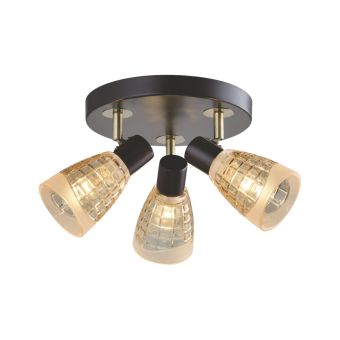 Plafonieră PINTO 3, LY-1022, 3xE14, ambra, wenge, bronz antichizat