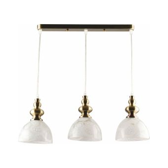 Suspensie RINI 3, LY-3365, 3xE27, alb, bronz antic