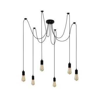 Suspensie ROPE SP6, KL116001, 6xE27, negru