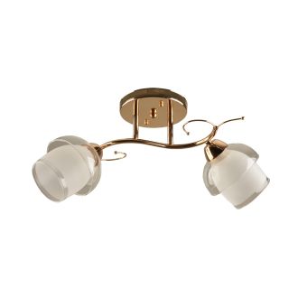 Candelabru ROSY PL2, KL100035, 2xE27, alb, transparent, auriu