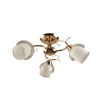 Candelabru ROSY PL3, KL100036, 3xE27, alb, transparent, auriu