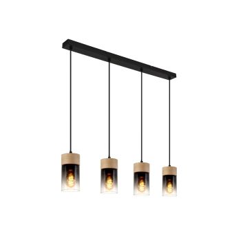 Lustră SERENE SP4, KL114009, 4xE27, natur, negru