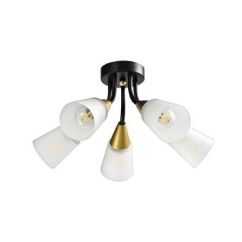 Plafonieră STORM PL5, KL100032, 5xE14, alb, negru, auriu
