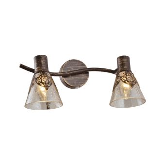 Aplică TESORO 2, KL6458, 2xE14, chihlimbar, negru, auriu