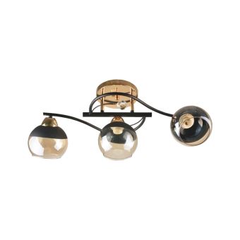 Candelabru THEME 3, LY-3435, 3xE27, ambra, negru, auriu
