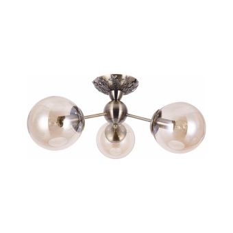 Candelabru VEGA 3, LY-3459, 3xE27, transparent, bronz antichizat